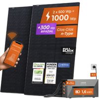 SOLARWAY Balkonkraftwerk 1000 Watt | Anker Solix PRO 1,6 kWh | Bifazial inkl. App & WiFi | Komplett
