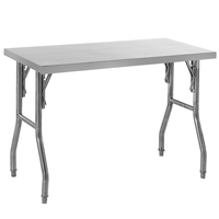 Mobiler Klapptisch aus Edelstahl, ca. 120 x 60 x 80 cm