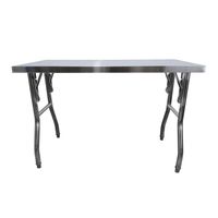 Mobiler Klapptisch aus Edelstahl, ca. 120 x 60 x 80 cm