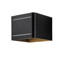 Akku-LED-Sensorwandleuchte, Schwarz - ca. 10 x 10 x 8 cm