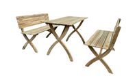 Picknick-Set mit Tisch und 2 Bänken, ca. 110 x 57 x 75 cm (Tisch) – Naturbelassen