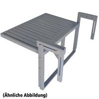 Klappbarer Balkon-Hängetisch aus FSC-zertifiziertem Akazienholz, ca. 64 x 76 x 51 cm – Hellgrau