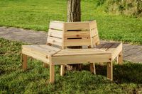 Baumbank 4-Eckig & 180°, ca. 74 x 167 x 75 cm aus Tannenholz