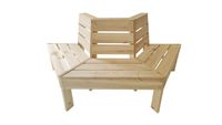 Baumbank 4-Eckig & 180°, ca. 74 x 167 x 75 cm aus Tannenholz