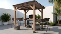 Zedernholz Grill-Pavillon, ca. 263 x 187 x 225 cm