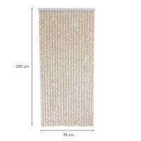 Flauschvorhang 90x200cm beige-weiß meliert, Fliegenschutz, Türvorhang Wohnwagen