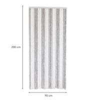 Flauschvorhang 90x200cm hellgrau-weiß, Fliegenschutz, Türvorhang Wohnwagen