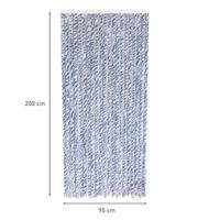 Flauschvorhang 90x200cm blau-weiß meliert, Fliegenschutz, Türvorhang Wohnwagen