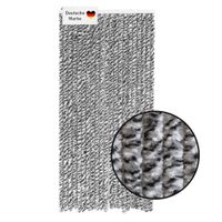 Flauschvorhang 90x200cm schwarz-silber-weiß meliert, Fliegenschutz, Türvorhang Wohnwagen