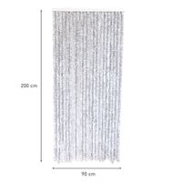 Flauschvorhang 90x200cm hellgrau-weiß meliert, Fliegenschutz, Türvorhang Wohnwagen