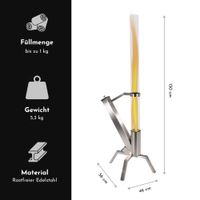 Pelletfackel Edelstahl, Feuerrohr mit Glasröhre, Feuersäule 75 Min. Brenndauer