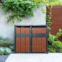 2er Mülltonnenbox für max. 2x 240 L Mülltonnen aus Stahl - Anthrazit