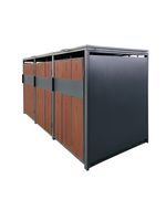 3er Mülltonnenbox aus Stahl, ca. 198,5 x 80 x 116 cm - Anthrazit