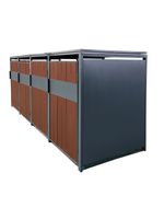 4er Mülltonnenbox aus Stahl, ca. 265 x 80 x 116 cm - Anthrazit