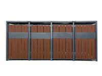 4er Mülltonnenbox aus Stahl, ca. 265 x 80 x 116 cm - Anthrazit