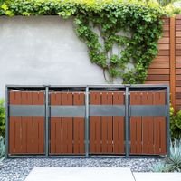 4er Mülltonnenbox für max. 4x 240 L Mülltonnen aus Stahl - Anthrazit