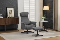 Drehsessel mit Hocker - Dunkelgrau