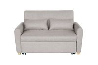 2-Sitzer Schlafsofa mit Ausziehfunktion und Kissen, ca. 143 x 88 x 87 cm – Hellgrau
