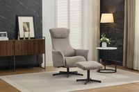 Drehsessel mit Hocker - Grau