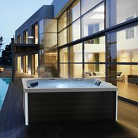 Outdoor Whirlpool Spa GALERA 190cm x 130cm, mit Thermoabdeckung, Heizung, Hydromassage, Farblicht