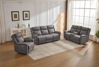 Elektrische Relaxsofa-Set 3 tlg. - Grau