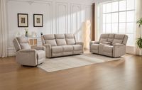 Elektrische Relaxsofa-Set 3 tlg. - Hellbraun