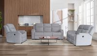3er Relaxsofa-Set - Hellgrau