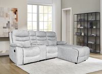 Relax-Ecksofa mit Funktionssesseln, ca. 237 x 179x 108 cm - Hellgrau