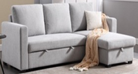 Happy Home Ecksofa, reversibel links/rechts, ca. 220 x 147 x 86 cm - Hellgrau