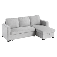 Ecksofa, reversibel links/rechts, ca. 220 x 147 x 86 cm - Hellgrau