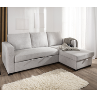 Ecksofa, reversibel links/rechts, ca. 220 x 147 x 86 cm - Hellgrau