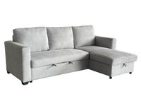 Ecksofa, reversibel links/rechts, ca. 220 x 147 x 86 cm - Hellgrau