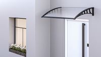 Hauseingang Vordach aus Aluminium rahmen Solid Produkt 70 cm x120 cm transparent