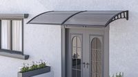 Hauseingang Vordach aus Aluminium Rahmen 100 cm x 240 cm schwarz (mit mitlere Aluminium Stange)