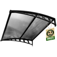 Hauseingang Vordach aus Aluminium Rahmen 100 cm x240 cm transparent (mit mitlere Aluminium Stange)