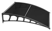 Hauseingang Vordach aus Aluminium Rahemn 100 cm x 120 cm schwarz (mit mittlere Aluminium Stange)