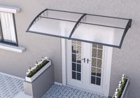 Hauseingang Vordach aus Aluminium Rahmen 100 cm x120 cm transparent (mit mittlere Aluminium Stange)