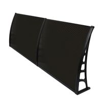Hausiengang Vordach aus Aluminium Rahmen 80 cm x 240 cm schwarz