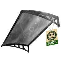 Hauseingang Vordach aus Aluminium Rahmen 80 cm x 120 cm  schwarz