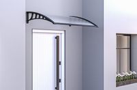 Hauseingang Vordach aus Aluminium Rahmen 80cm x120 cm transparent