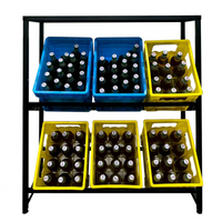 Getränkekistenregal, extra breite Ausführung aus pulverbeschichtetem Stahl, ca. 100 x 32 x 112 cm – Schwarz