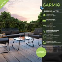 Sitzgruppe Polyrattan Gartenmöbel Set 4-teilig Balkonmöbel mit Sitzbank und Stühlen, Glastisch