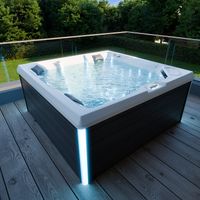 Outdoor Whirlpool Spa PANAREA 210cm x 210cm mit Heizung, Hydromassage, Farblicht