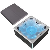 Outdoor Whirlpool TORCELLO 210cm x 210cm mit Heizung, Hydromassage, Farblicht mit Thermoabdeckung