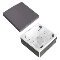 Outdoor Whirlpool Spa PANAREA 210cm x 210cm mit Heizung, Hydromassage, Farblicht mit Thermoabdeckung