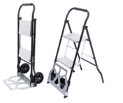 2 in 1 Transportkarre mit Trittleiter 2 Stufen Belastbarkeit Leiter:150kg / Karre:100kg