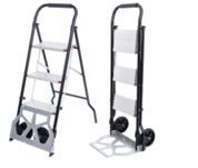 2 in 1 Transportkarre mit Trittleiter 3 Stufen Belastbarkeit Leiter:150kg / Karre:100kg