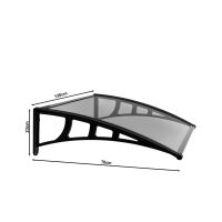 BROSPLAST Hauseingang Vordach aus Aluminium Rahmen 70 cm x 120 cm schwarz