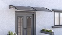BROSPLAST Hauseingang Vordach aus Aluminium Rahmen 70 cm x 240 cm transparent