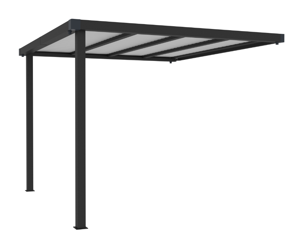 Zubehörteile für Metallgerätehaus "ELSA", ca. 275 x 294 x 222 cm - Glänzendes Grau